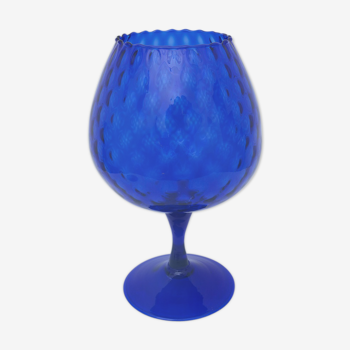 Vase verre bleu roi