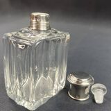 Art Deco crystal bottle with solid silver Minerva frame
