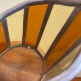 Wooden and stained glass candle holder