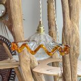 Suspension baladeuse abat-jour en verre Murano vintage – Lumière douce – Personnalisable