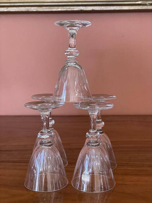 Stemmed liqueur glasses