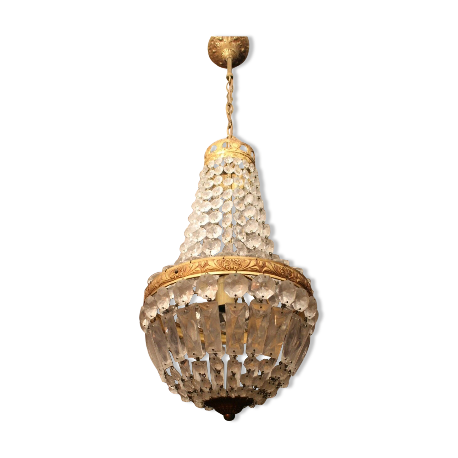 Balloon chandelier bronze frame and crystal grapevines Transition style