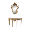 Golden console set and baroque mirror