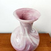 Vase style Murano en verre rose vintage
