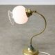 Mid Century Italian Table Lamp in Brass and Etched Glass