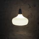 Suspension in white opaline – silver-edged from the 1970s.
