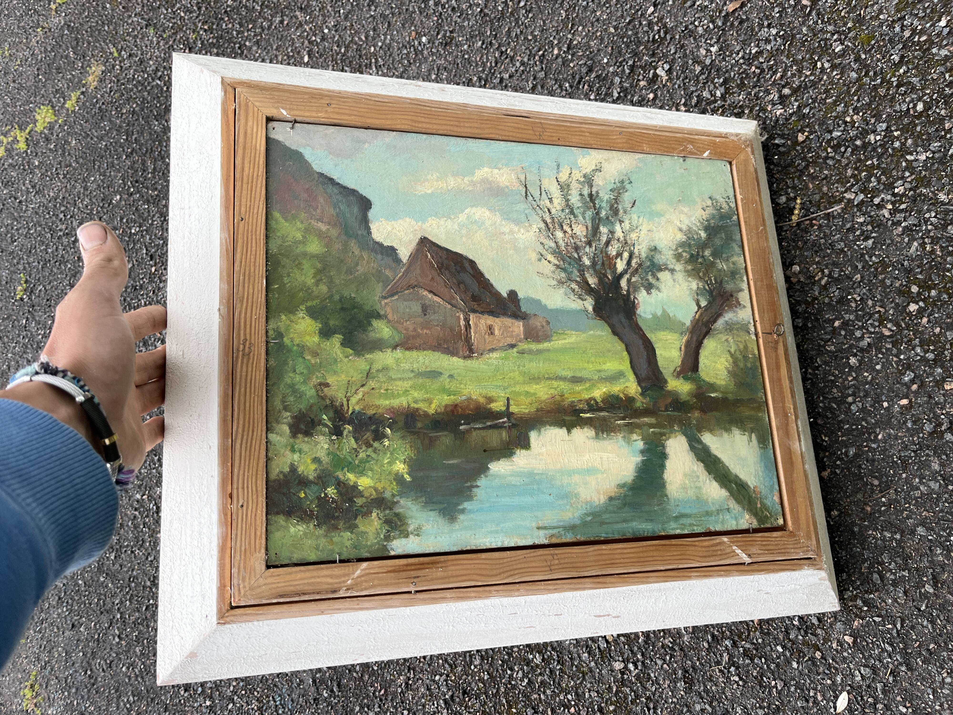 Rare antique double-sided painting – oil landscapes