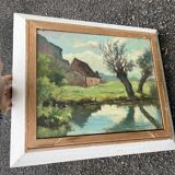 Rare antique double-sided painting – oil landscapes