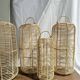 Large lantern-shaped rattan pendant lamp H50 D24