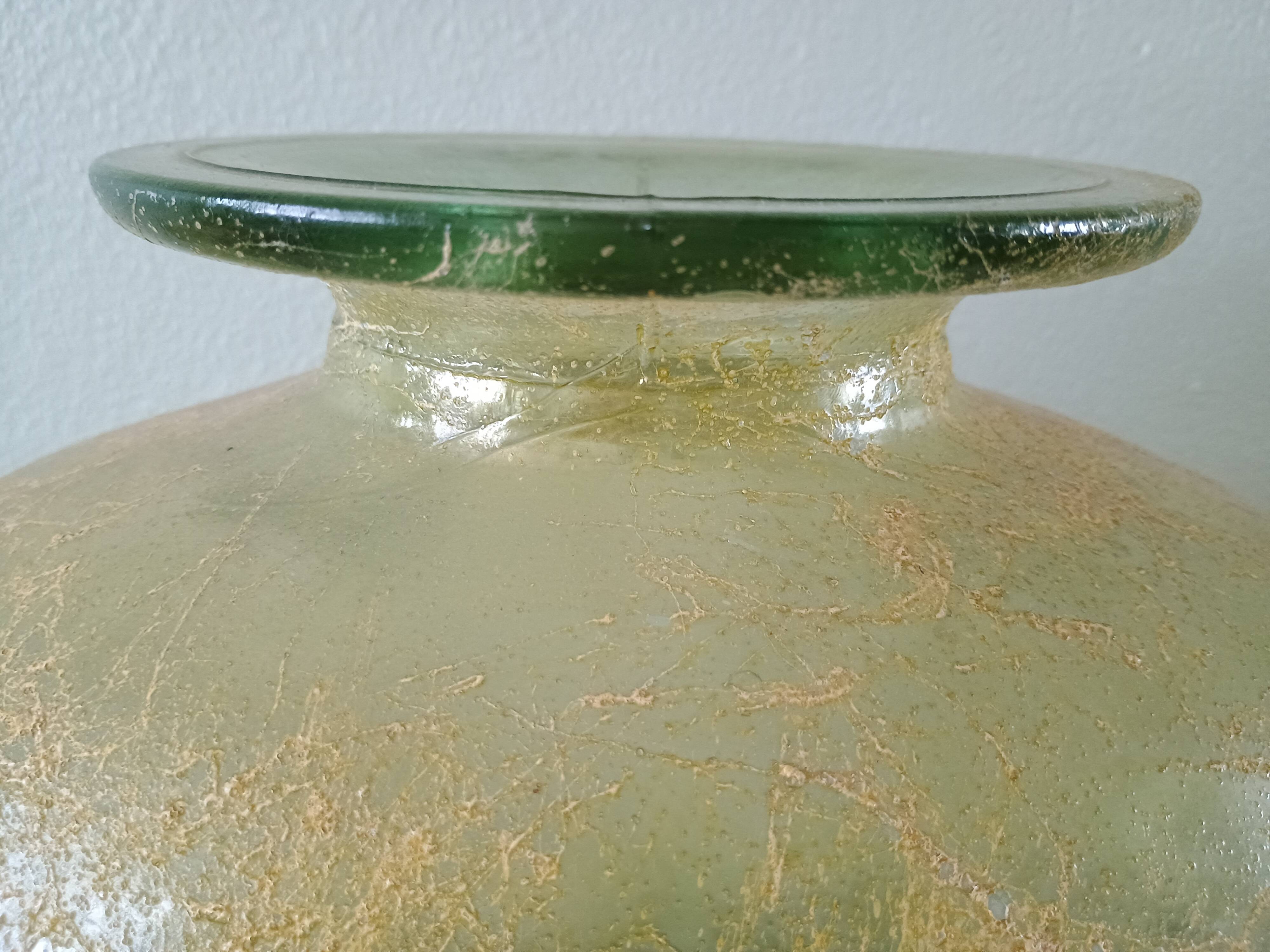 Large heart-shaped vase - glass & resin ribbed applications