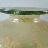 Large heart-shaped vase - glass & resin ribbed applications