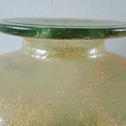 Large heart-shaped vase - glass & resin ribbed applications
