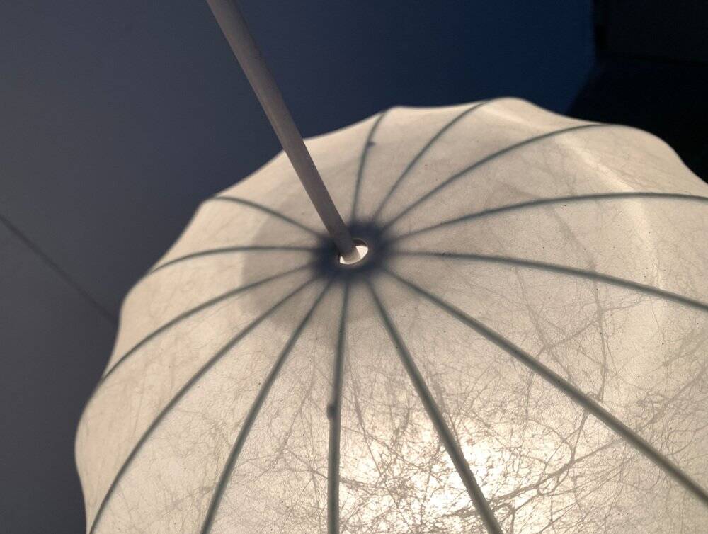 German mid-century cocoon pendant lamps by Friedel Wauer for Goldkant Leuchten, 1960s, set of 2.