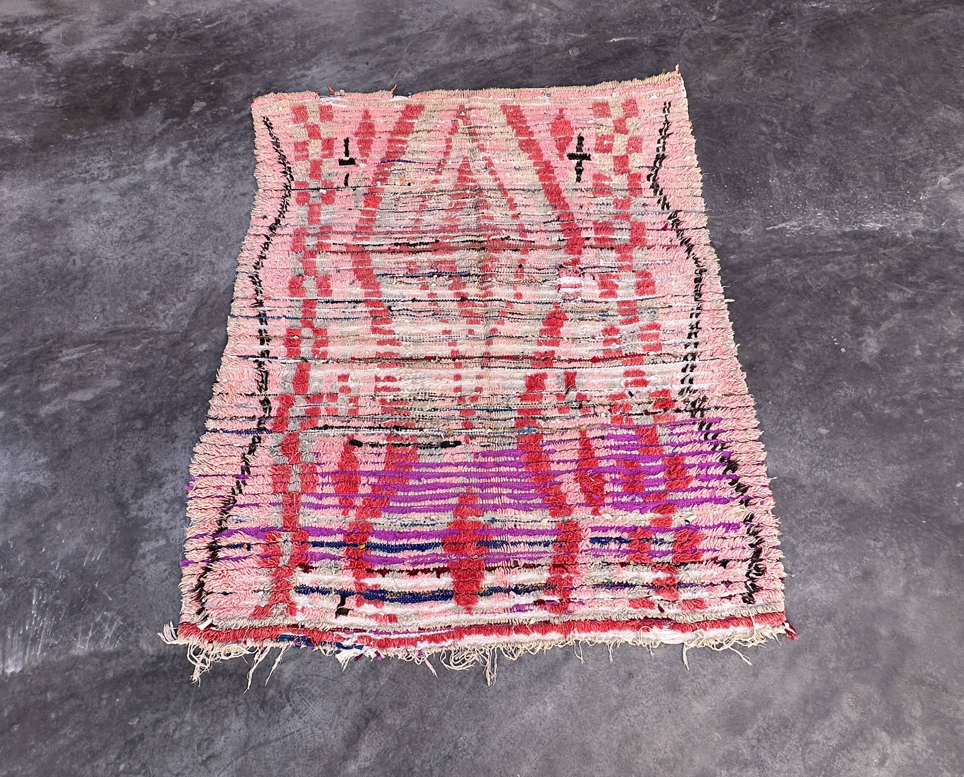 Pink Boujad Moroccan rug - 171 x 147 cm