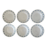 6 antique deep plates in earthenware from Saint-Amand (Nord)