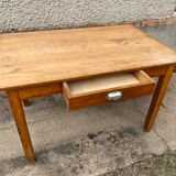Solid oak farm table with 1 drawer