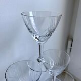 Lot 6 verres à vin en cristal gravé années 50
