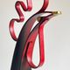 Vintage suede metal rooster-shaped candlestick