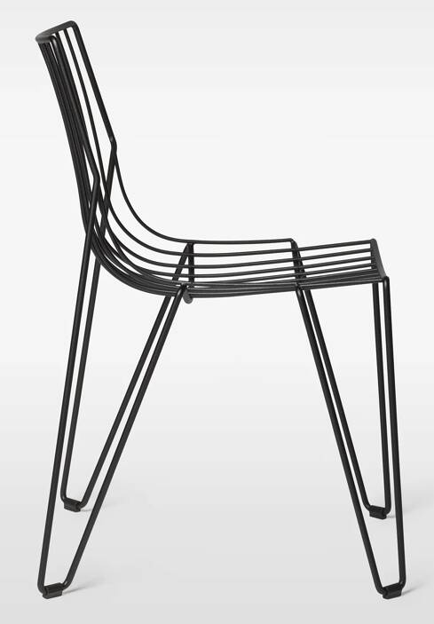 Stackable metal chair for outdoor and indoor use