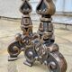 Paire de CHENETS Laiton Massif VINTAGE