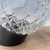 Paire d'appliques inclinées en verre et base en plastique noir décoration v