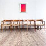 Chaises danoises en teck Mid-Century par Niels O Møller # 77 & 57 Set de 10