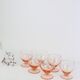 Set of 6 walking glasses in pink crystal, vintage, 1950, mid century