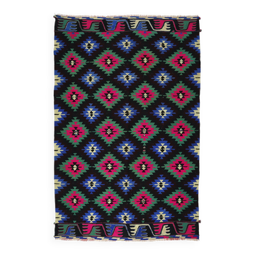 Vintage Turkish kilim Oushak geometric multicoloured 309 x 195 cm