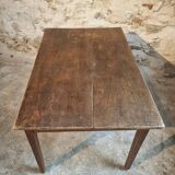 Antique country table with drawer – Oak and pine, France, circa 1900