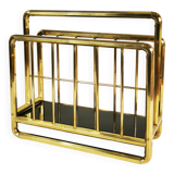 Art Deco brass newspaper rack, 1950s Germany