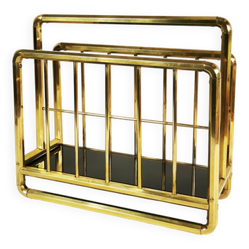 Art Deco brass newspaper rack, 1950s Germany