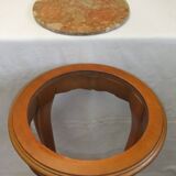 Louis XVI style pedestal table shell acanthus leaf wood marble