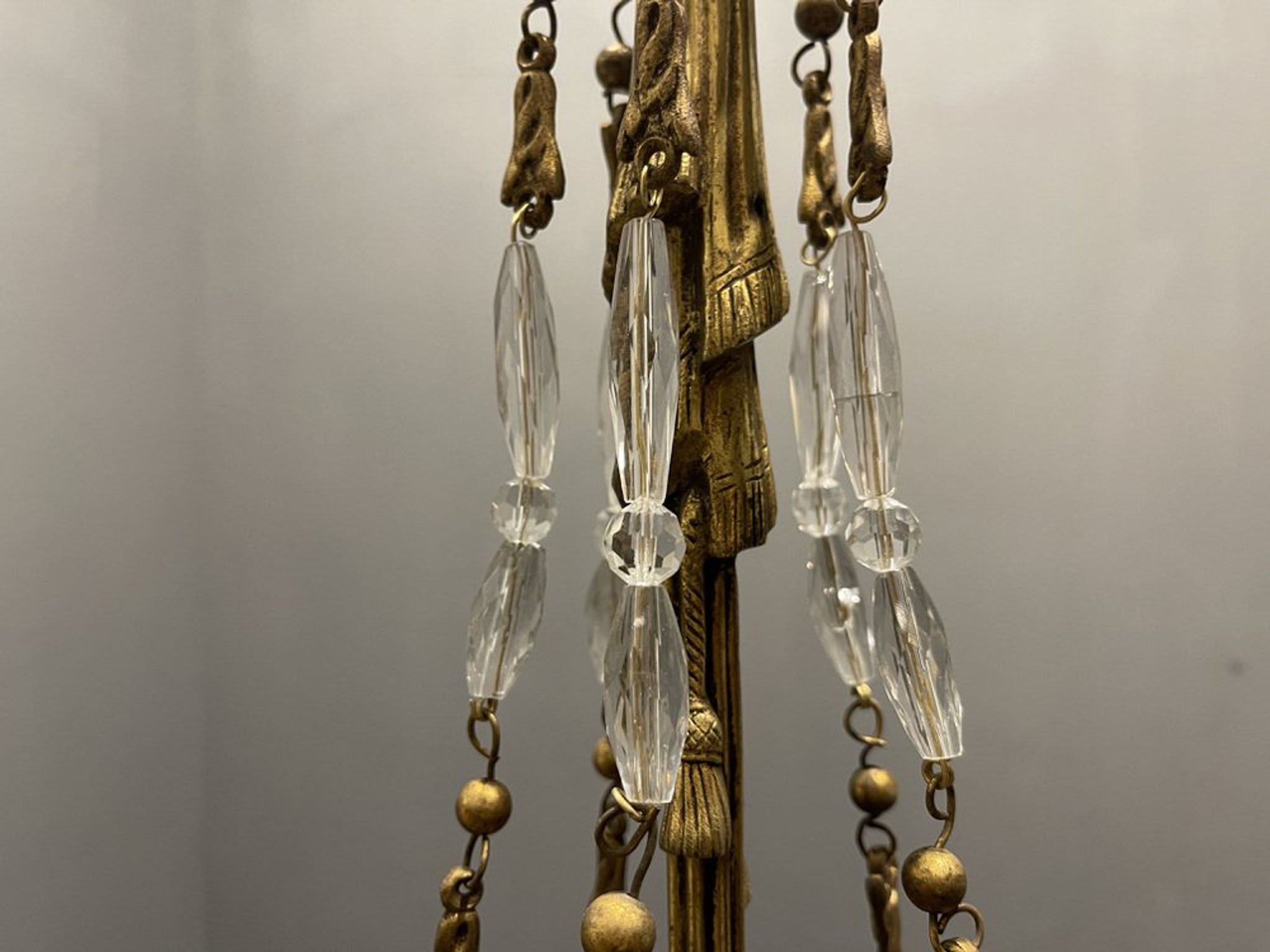 Italian Liberty Bronze Chandelier, 1940s
