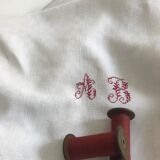 Tablecloth with AB monogram, antique linen