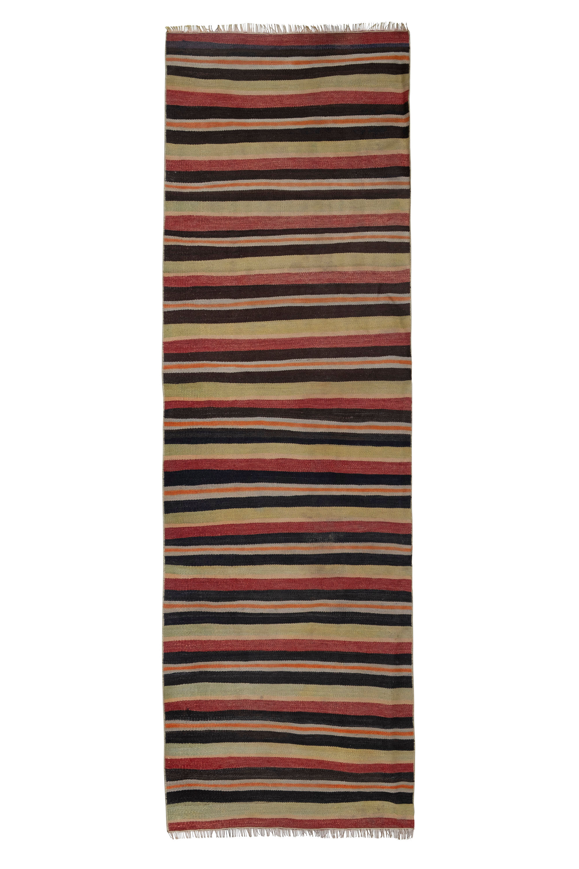 Colorful striped turkish kilim rug runner 77 x 245 cm