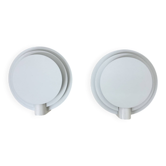 Set of 2 Lumiance round wall lamps ‘Planeta’ 1970s