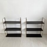 Pair of twisted string wall shelves