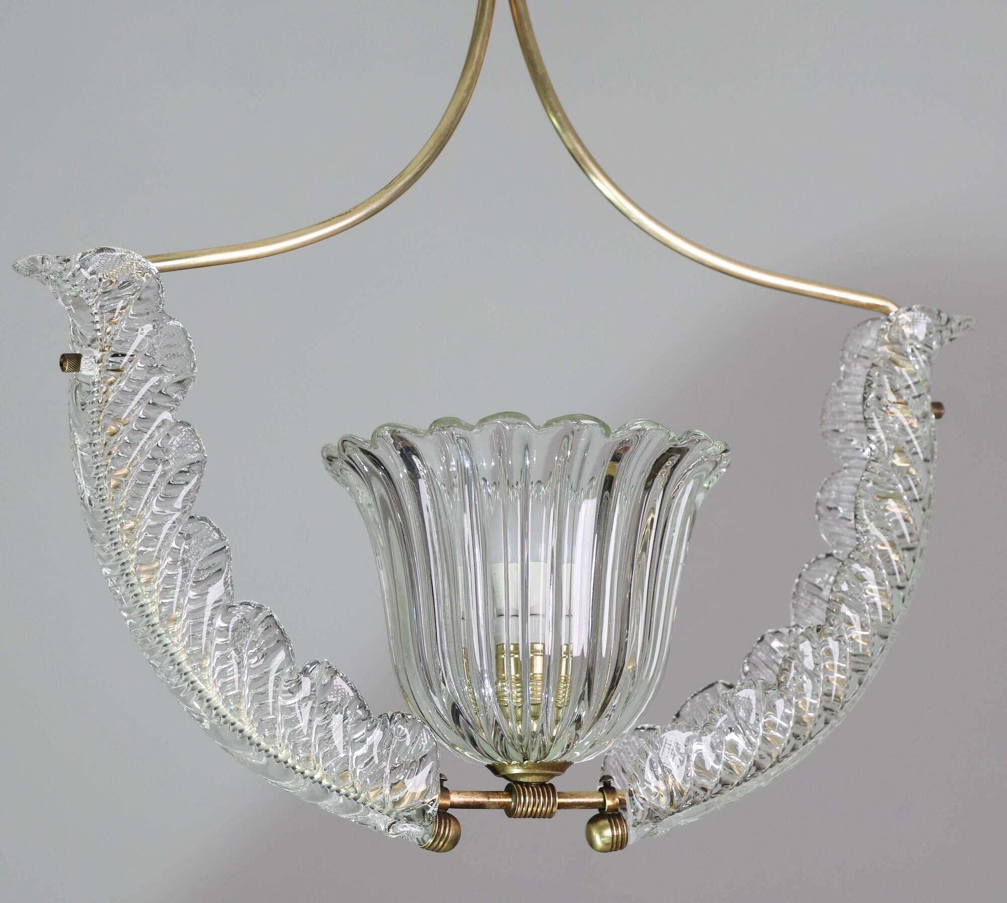 Fascinating Art Deco Pendant Murano Glass Chandelier by Ercole Barovier, 19