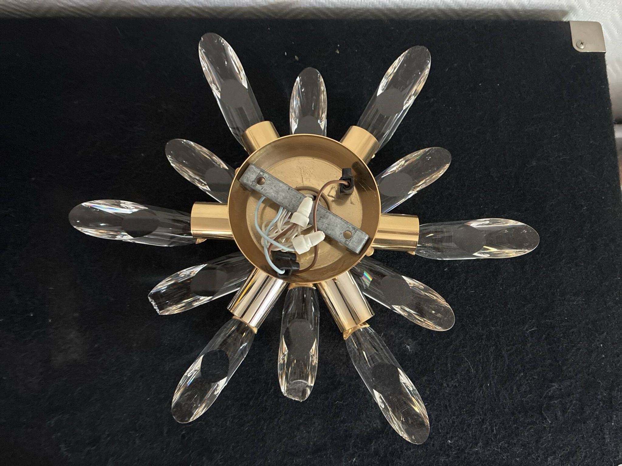 Vintage sputnik ceiling light — glass spikes