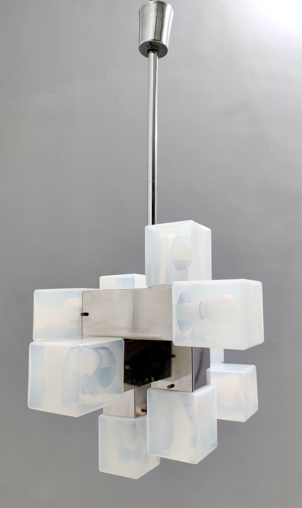 Ten-Light Mid-Century Modern Murano Glass Chandelier by Carlo Nason for Mazzega