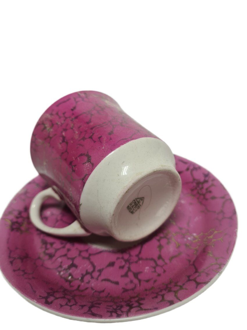 Vintage Polish cup and saucer from Ćmielów pottery, 1970s, set of 2