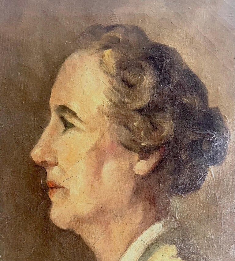 Portrait of a woman in profile from the 19th century
