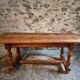 French farmhouse table in oak – 1950-1970 – Top made of solid blocks