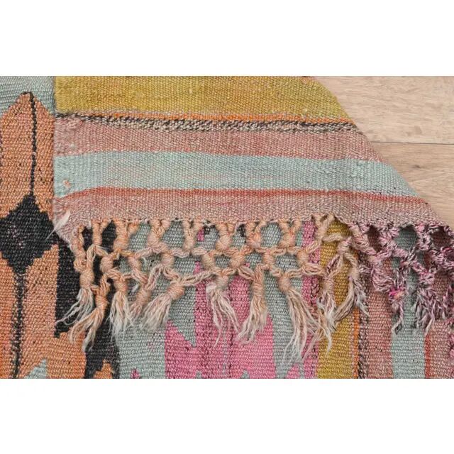 Colorful Geometric Pattern Woven Kilim Runner Rug 143x234