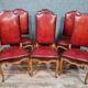 Series of 6 louis XV chairs neo-rustic in blond oak