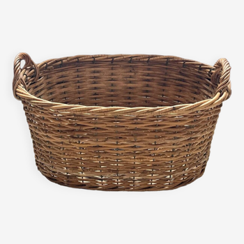 Old rattan and metal basket