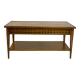 Table basse vintage en chêne année 70