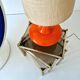 Mid Century Orange Ceramic Floor or Table Lamp 1960S Vintage Home