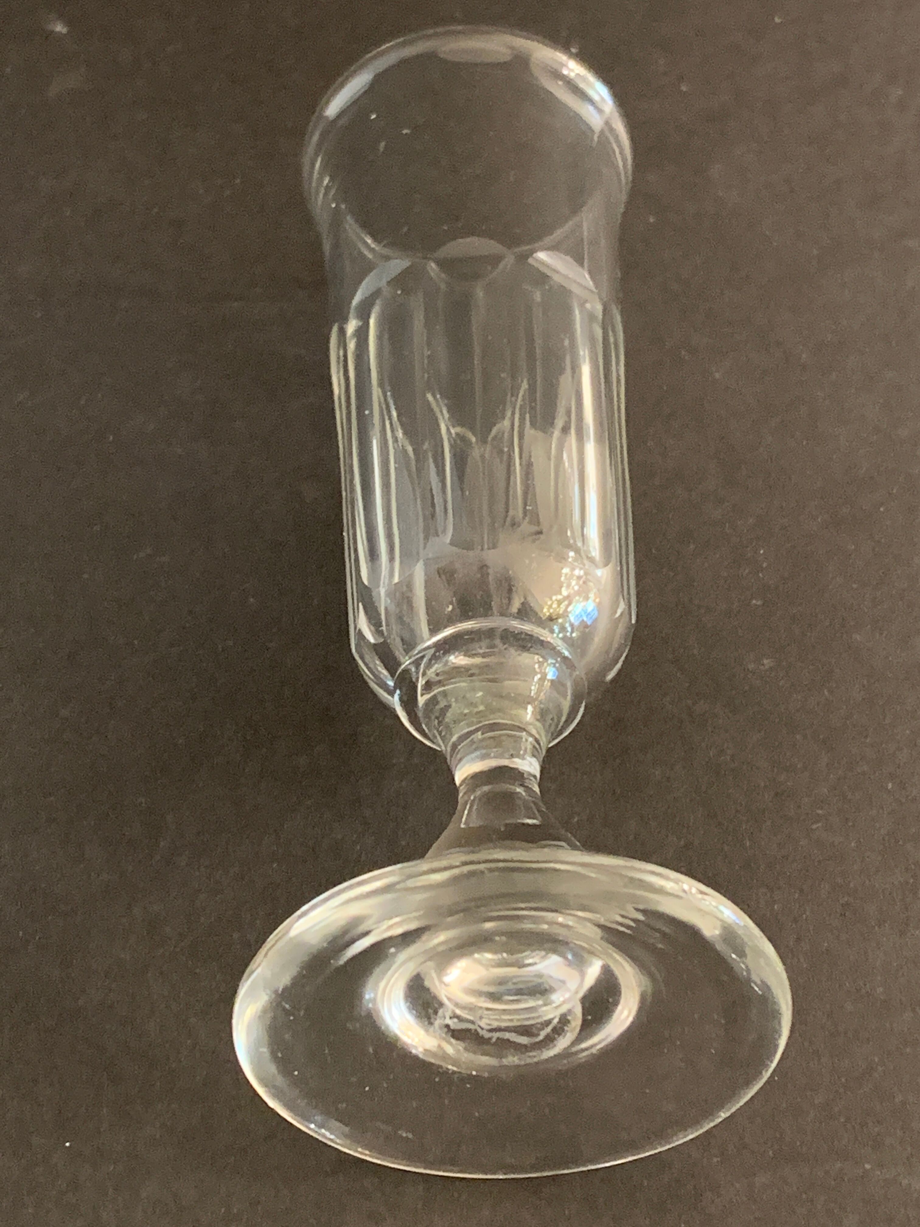 8 antique glass champagne flutes