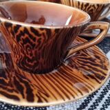 Mahogany Sarreguemine Coffee Cups